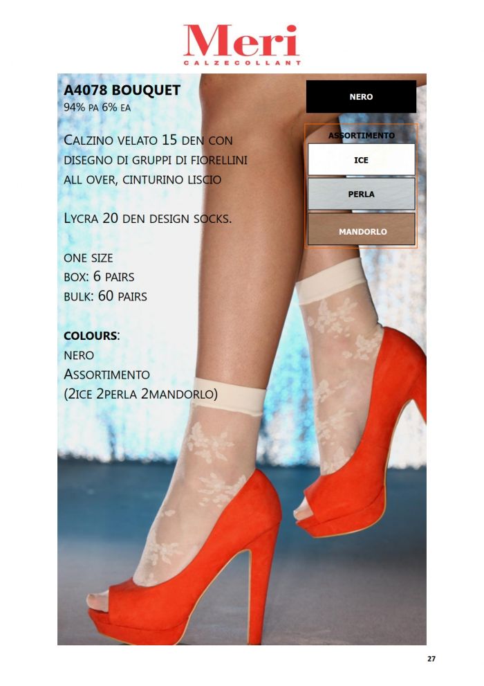 Meri A4078 Bouquet 15 Denier Thickness, SS 2014 | Pantyhose Library