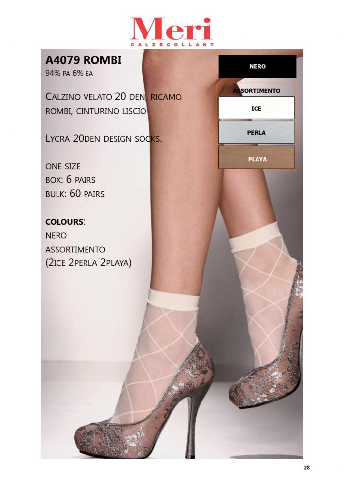 Meri A4079 Rombi 20 Denier Thickness, SS 2014 | Pantyhose Library