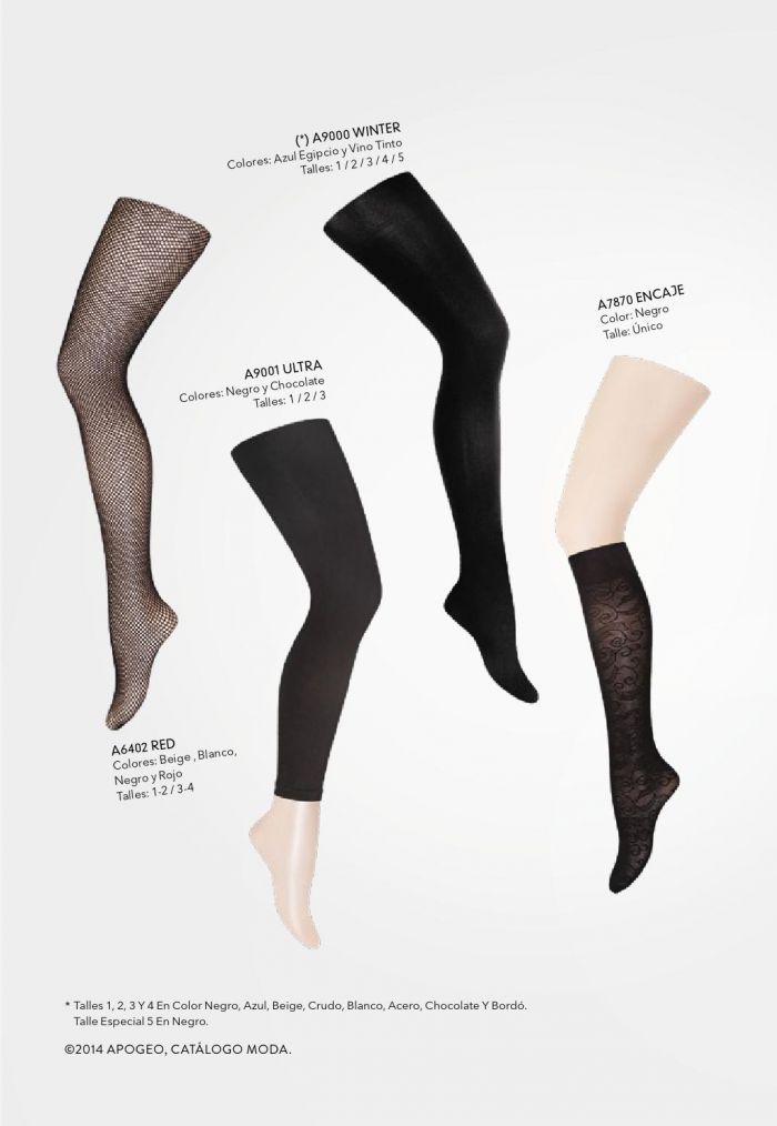 Apogeo A9000 Winter | A6402 Red| A9001 Ultra | A7870 Encaje  Moda Catalog | Pantyhose Library