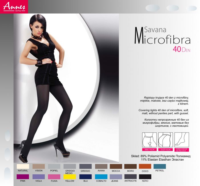 Annes Savana Microfibra 40 Denier Thickness, Styling | Pantyhose Library