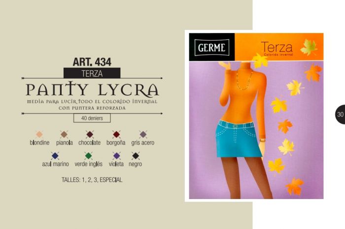 Germe Terza 40 Denier Thickness, Catalog 2015 | Pantyhose Library