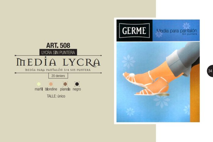 Germe Media Para Pantalon 20 Denier Thickness, Catalog 2015 | Pantyhose Library