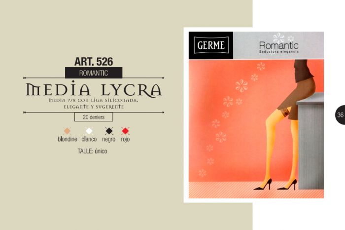 Germe Romantic 20 Denier Thickness, Catalog 2015 | Pantyhose Library