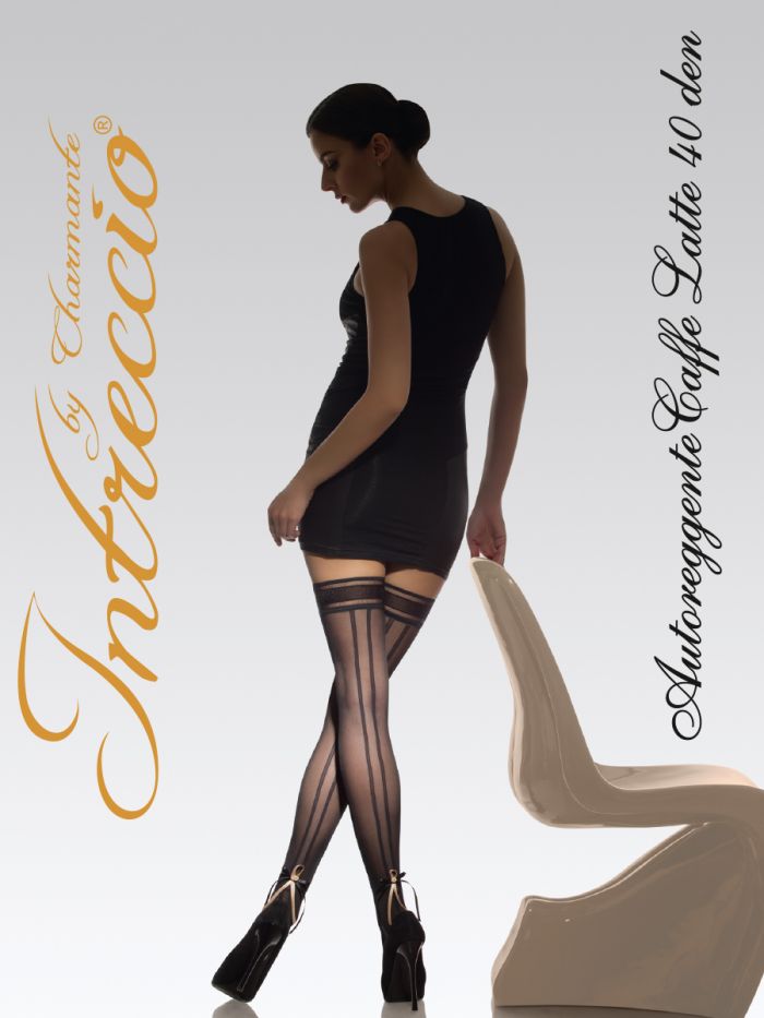 Intreccio Autoreggente Caffe Latte 40 Denier Thickness, Fantasy Hold Ups | Pantyhose Library