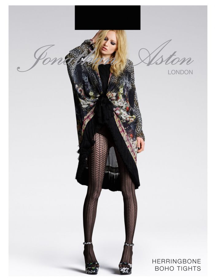 Jonathan Aston Jonathan Aston Boho Herringbone Tight, Black  Catalog 2016 | Pantyhose Library