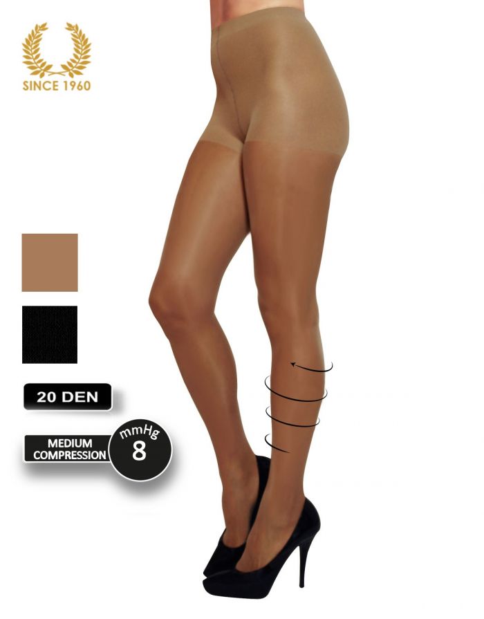 Calzitaly Medium Support Tights Factor 8 - 20 Den Front  Support Hosiery | Pantyhose Library