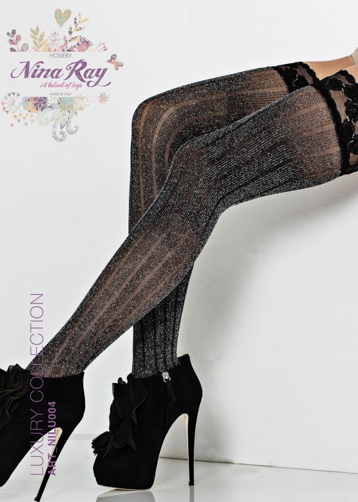 Nina Ray Nylon Lurex Bright Hold-up - 40 Den  Luxury Hosiery | Pantyhose Library