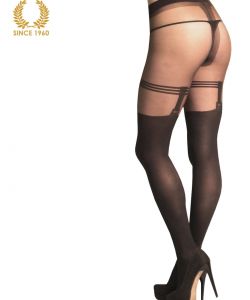 mock suspender tights with belt effect 20-40 den back