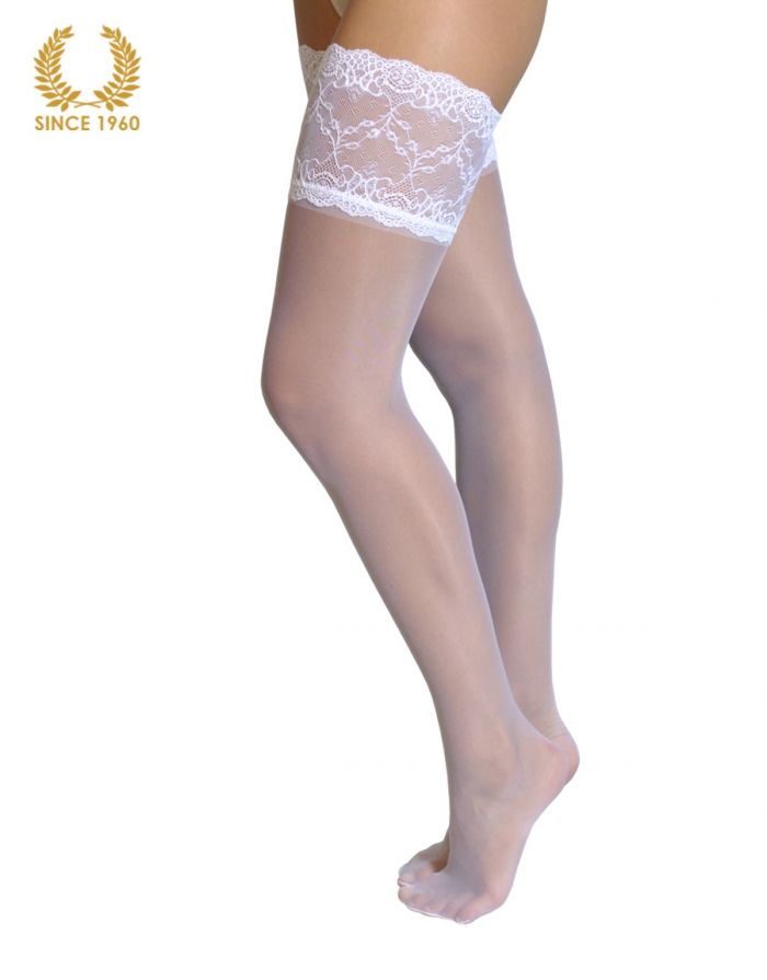 Calzitaly Bridal Lace Top Hold Ups -15 Den  Bridal Tights 2017 | Pantyhose Library