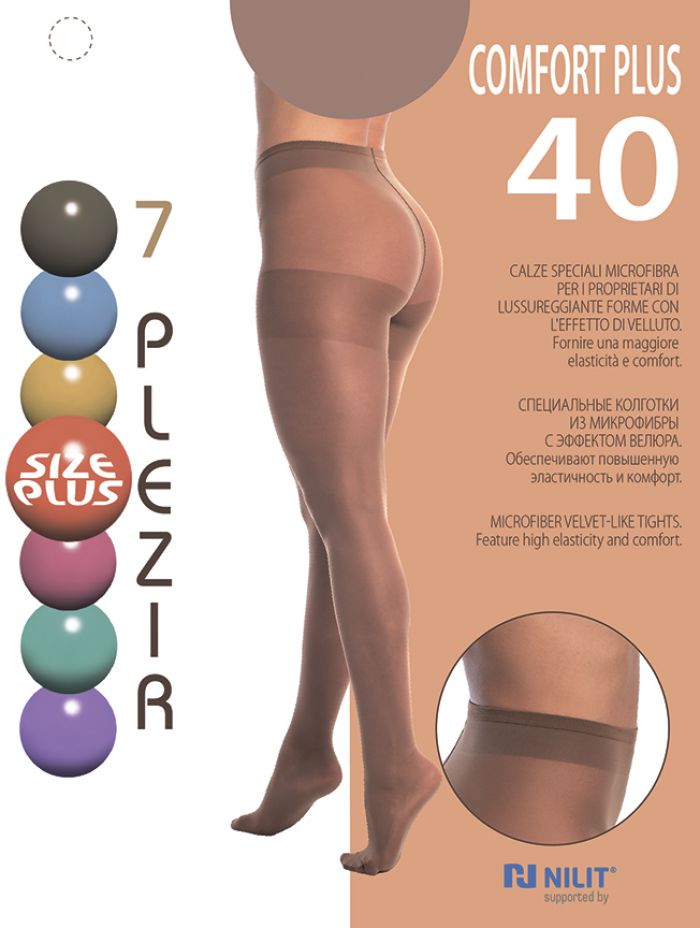 7 Plezir Size Plus Line - Comfort Plus 40-den  Collection 2017 | Pantyhose Library