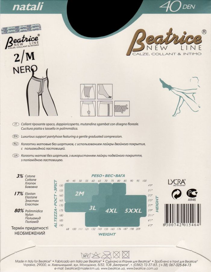 Beatrice Natali40 Back  Hosiery Packs 2017 | Pantyhose Library