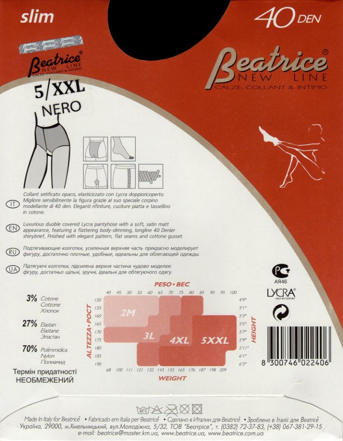 Beatrice Slim40 Back  Hosiery Packs 2017 | Pantyhose Library