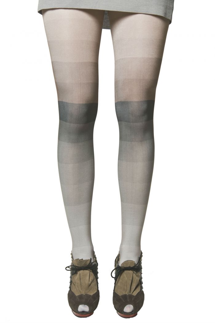 Kronkron Color Block Tights Grey  2017 Catalog | Pantyhose Library