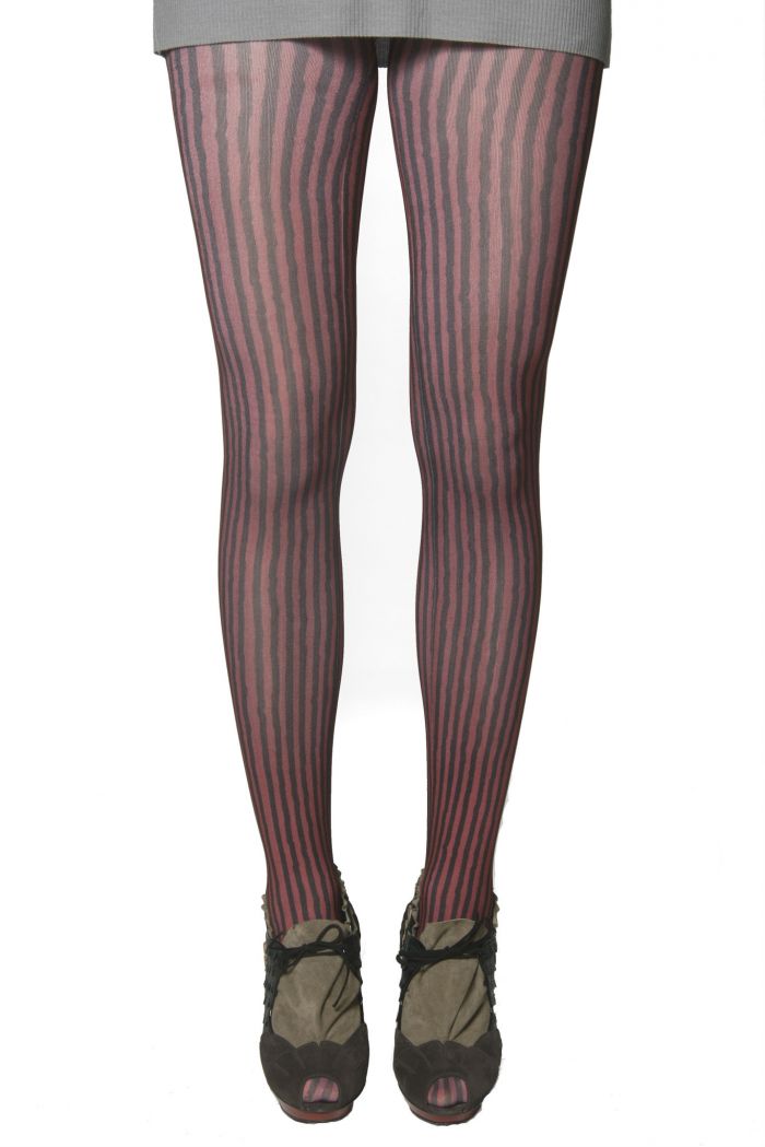 Kronkron Tights_stripe_burgundy  2017 Catalog | Pantyhose Library