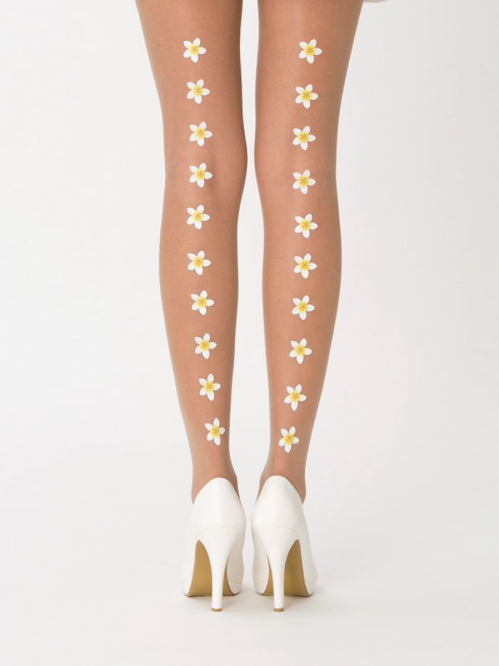 Virivee Frangipani-flower-row  Hosiery Collection 2017 | Pantyhose Library