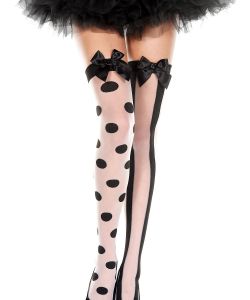 Polka-Dot-And-Striped-Mismatch-Thigh-Hi-With-Satin-Bow