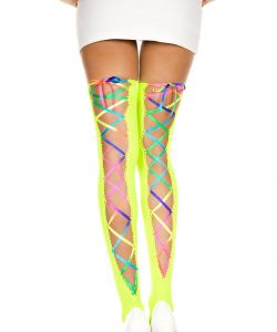 Rainbow-Ribbon-Lacing-Opaque-Stockings