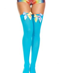 Rainbow-Satin-Bow-Opaque-Thigh-Hi