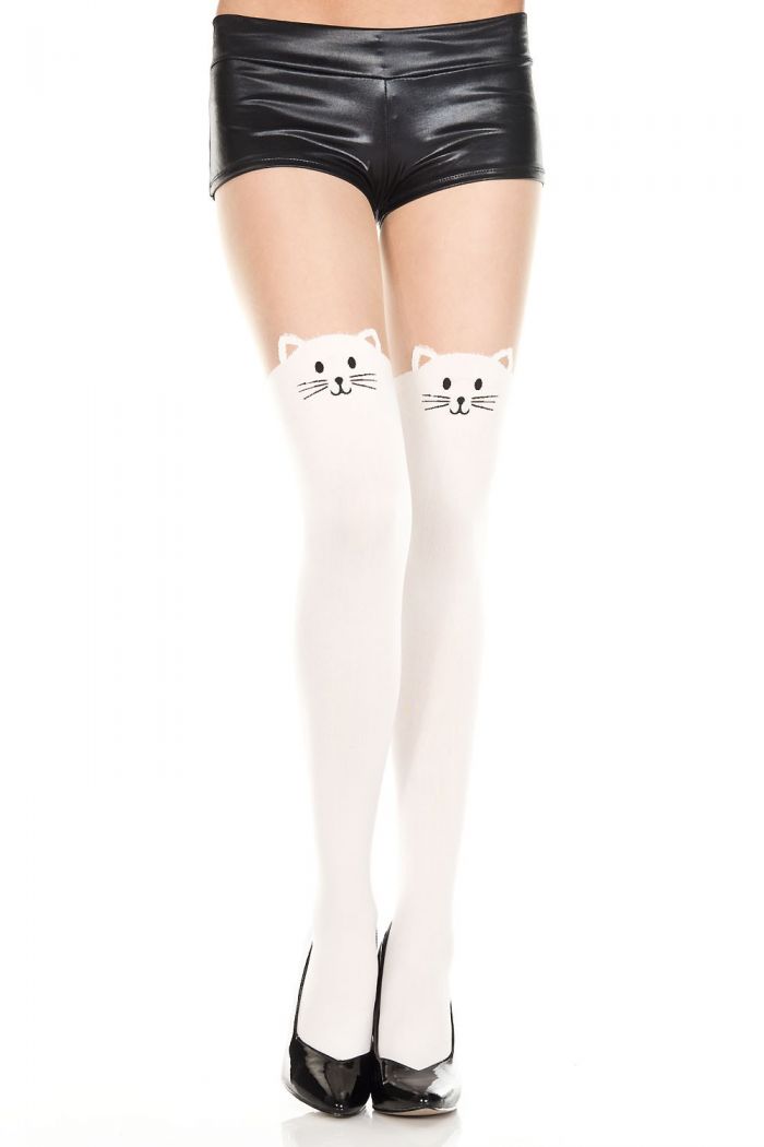 Music Legs Kitty-print-spandex-pantyhose  Thigh Hi 2018 | Pantyhose Library