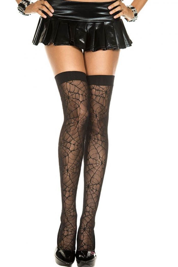 Music Legs Lace-spider-web-thigh-hi  Thigh Hi 2018 | Pantyhose Library