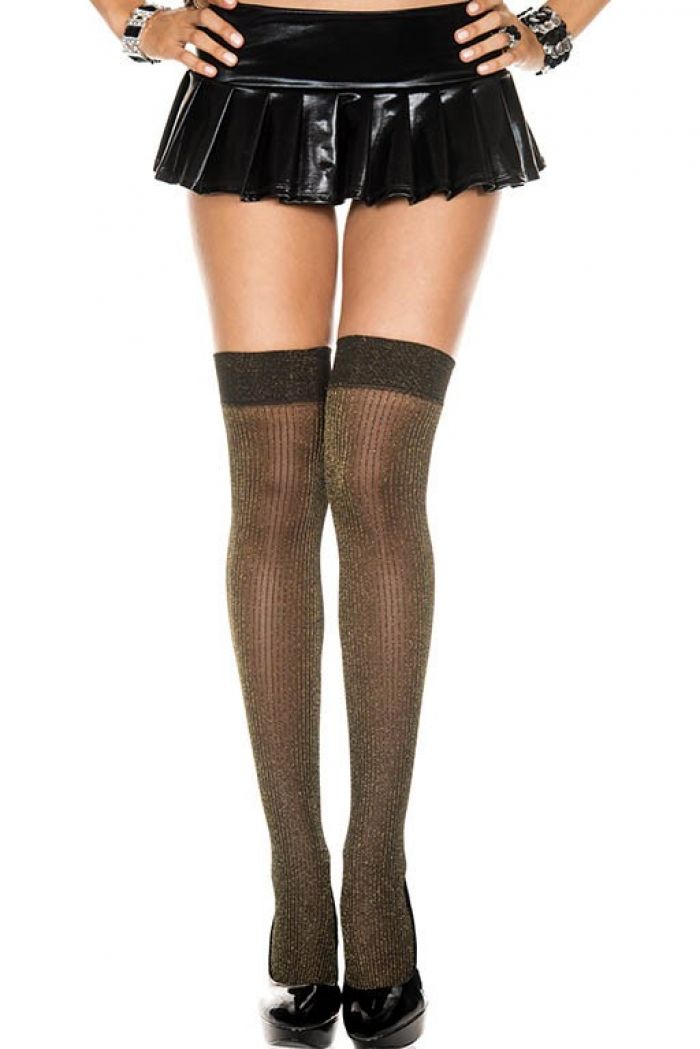 Music Legs Lurex-ribbed-thigh-hi  Thigh Hi 2018 | Pantyhose Library