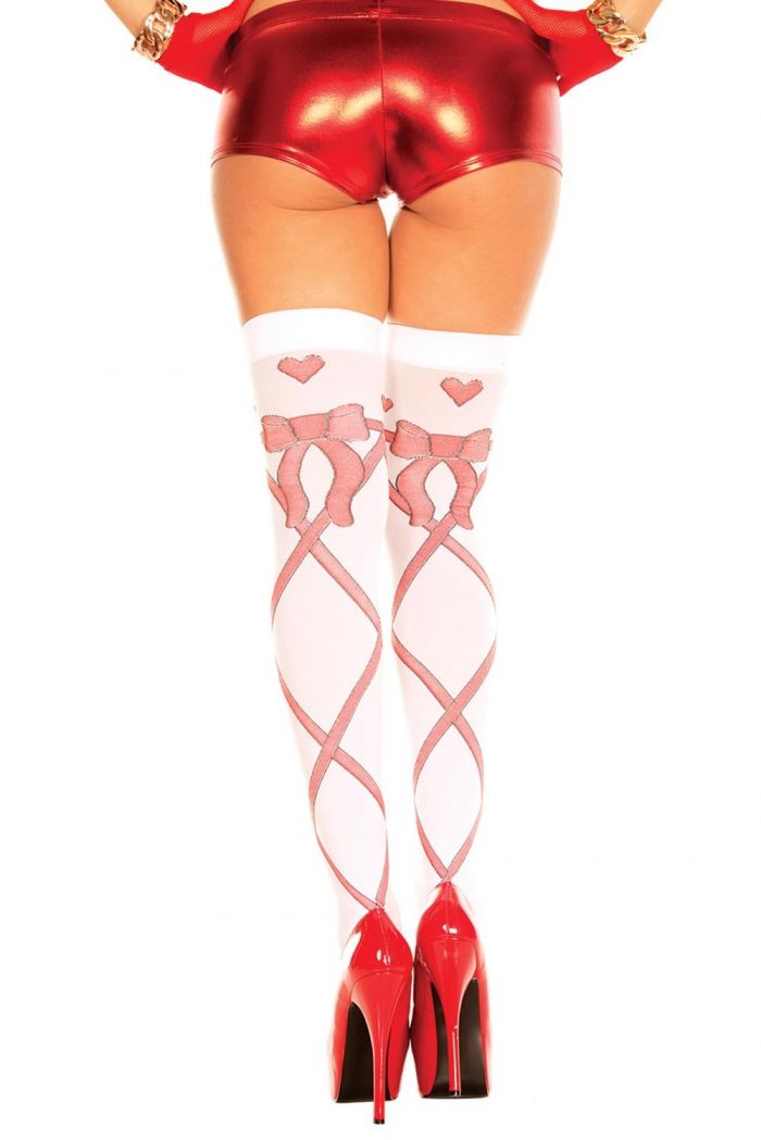 Music Legs Ribbon-look-with-heart-spandex-thigh-hi  Thigh Hi 2018 | Pantyhose Library