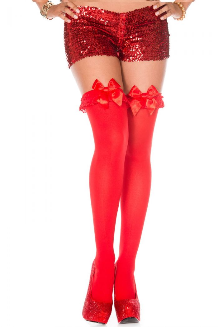 Music Legs Satin-bow-and-lace-ruffle-thigh-hi  Thigh Hi 2018 | Pantyhose Library