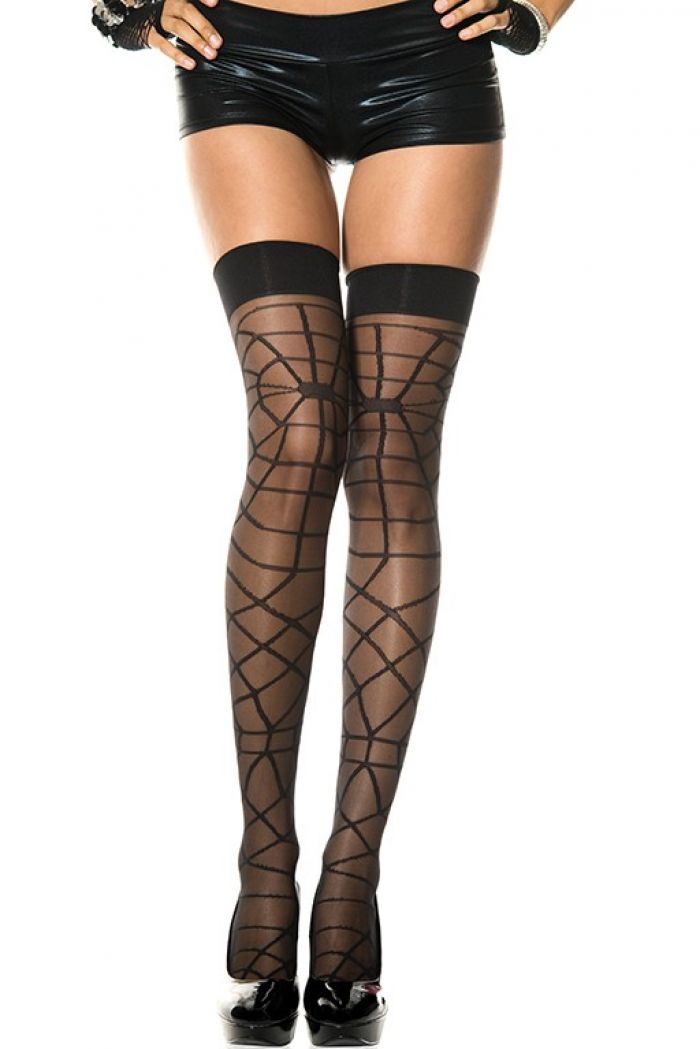 Music Legs Woven-spiderweb-sheer-thigh-hi  Thigh Hi 2018 | Pantyhose Library