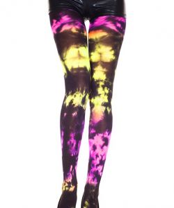 Tie-Dye-Spandex-Opaque-Pantyhose