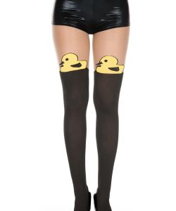 Duck-Print-Faux-Thigh-Hi-Look-Spandex-Pantyhose