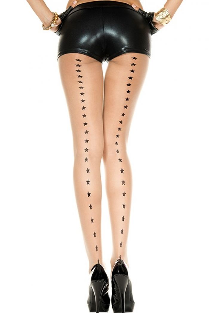 Music Legs Star-print-backseam-sheer-spandex-pantyhose  Pantyhose Collection 2018 | Pantyhose Library