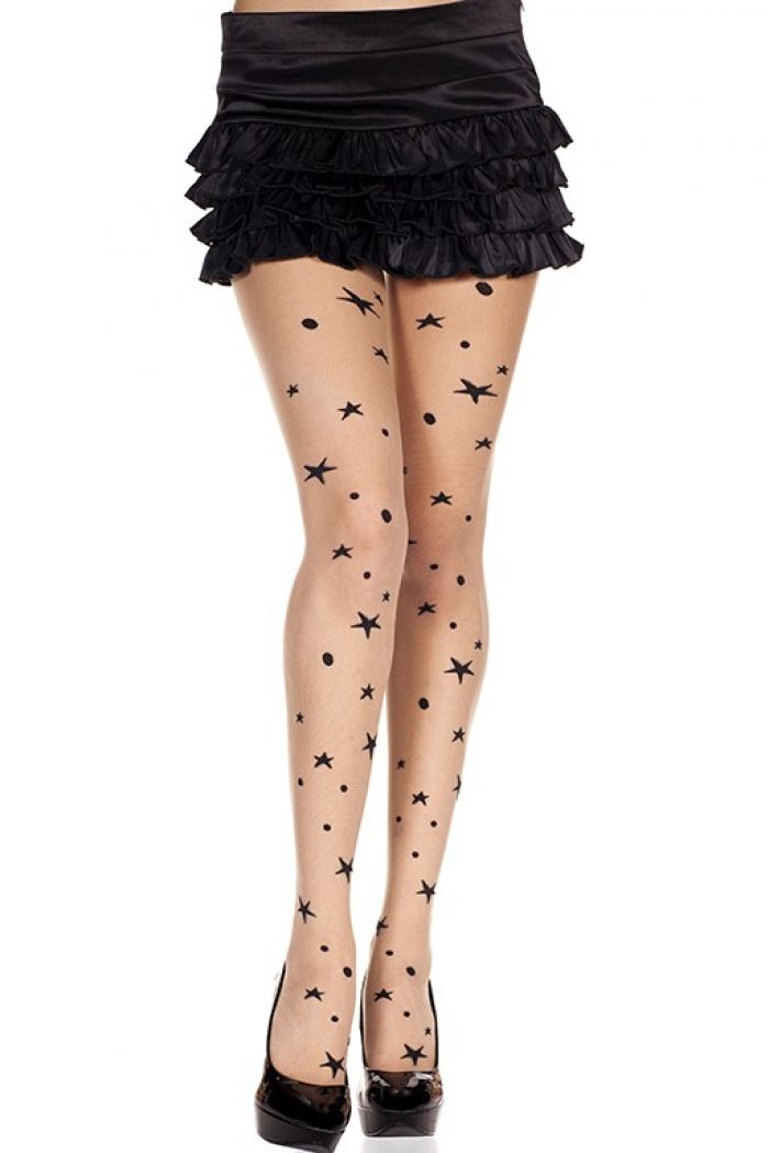 Music Legs Star-print-spandex-pantyhose  Pantyhose Collection 2018 | Pantyhose Library