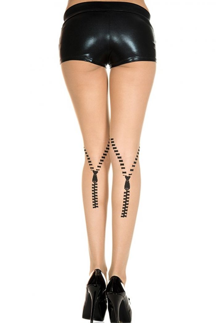 Music Legs Zipper-print-spandex-sheer-pantyhose  Pantyhose Collection 2018 | Pantyhose Library