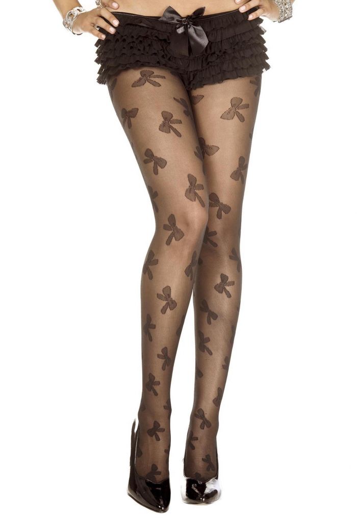 Music Legs Bow-print-spandex-pantyhose  Pantyhose Collection 2018 | Pantyhose Library