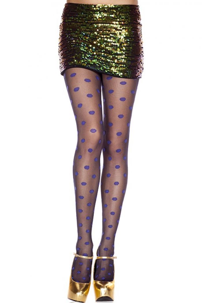 Music Legs Contrast-polka-dot-spandex-sheer-pantyhose  Pantyhose Collection 2018 | Pantyhose Library