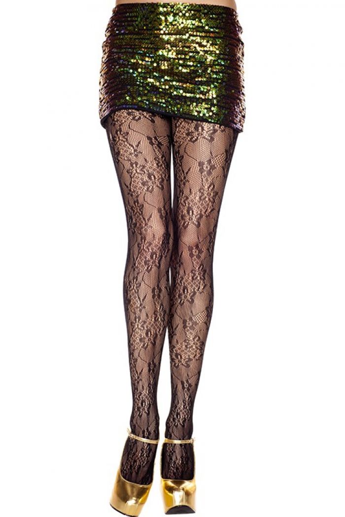 Music Legs Floral-bloom-design-lace-spandex-pantyhose  Pantyhose Collection 2018 | Pantyhose Library