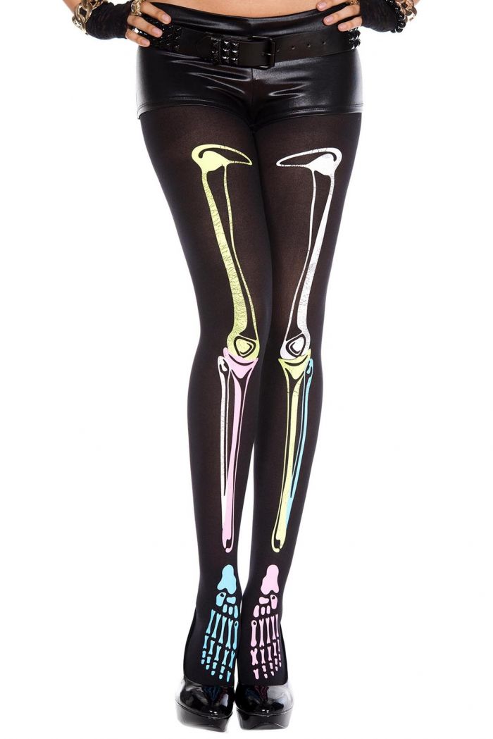 Music Legs Multi-color-skeleton-print-tights  Pantyhose Collection 2018 | Pantyhose Library