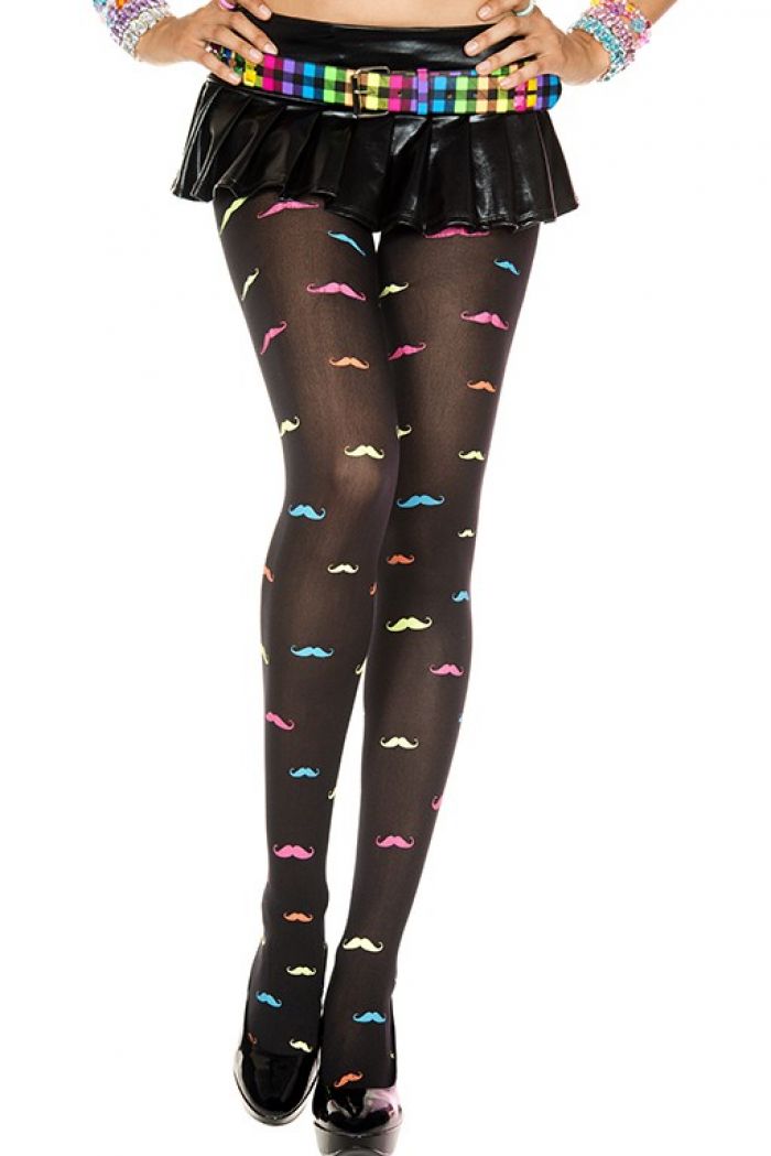 Music Legs Neon-rainbow-mustache-pantyhose  Pantyhose Collection 2018 | Pantyhose Library