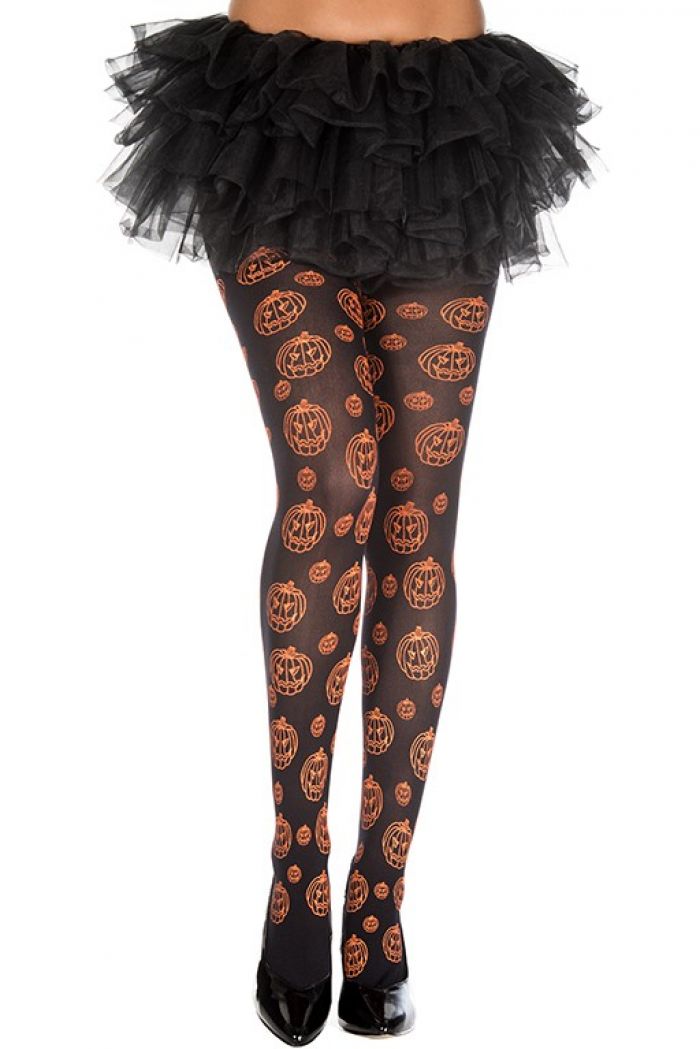 Music Legs Pumpkin-pattern-pantyhose  Pantyhose Collection 2018 | Pantyhose Library