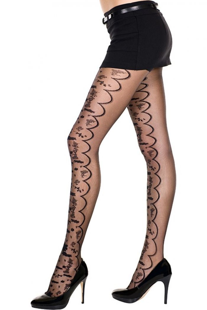 Music Legs Romantic-floral-print-spandex-pantyhose  Pantyhose Collection 2018 | Pantyhose Library