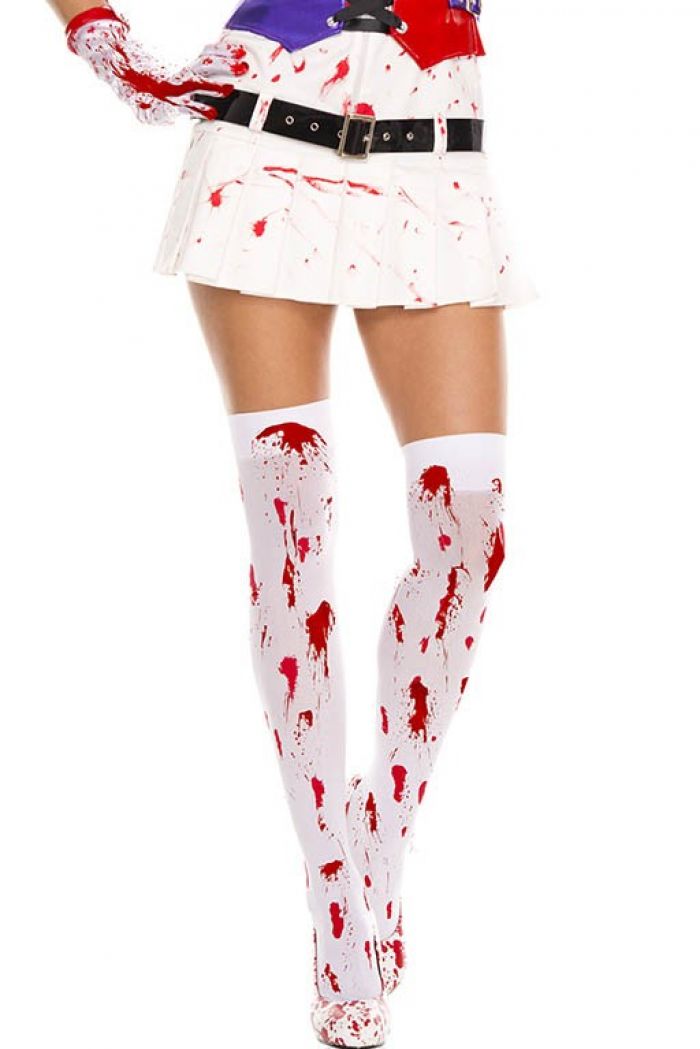 Music Legs Bloody-thigh-hi  Halloween 2018 | Pantyhose Library