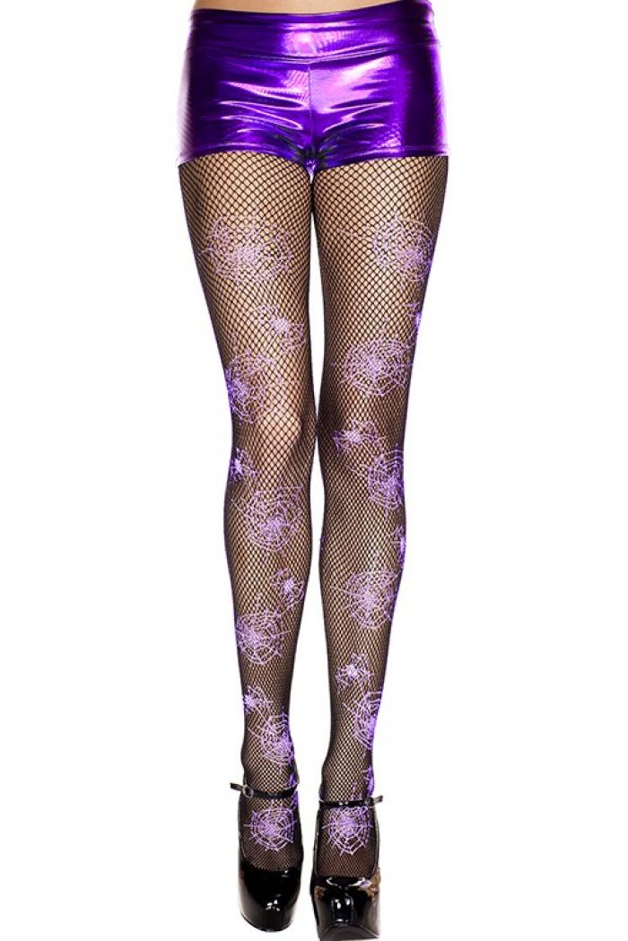 Music Legs Fishnet-spider-web-print-pantyhose  Halloween 2018 | Pantyhose Library