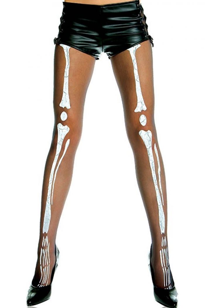 Music Legs Skeleton-print-sheer-pantyhose  Halloween 2018 | Pantyhose Library