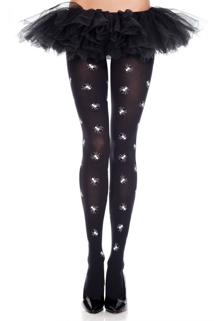 Music Legs Spider-print-pantyhose  Halloween 2018 | Pantyhose Library