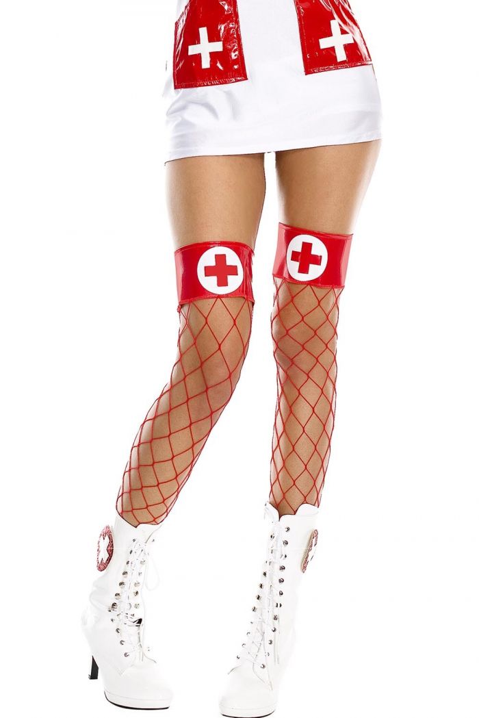 Music Legs Vinyl-top-white-cross-spandex-diamond-net-thigh-hi  Halloween 2018 | Pantyhose Library