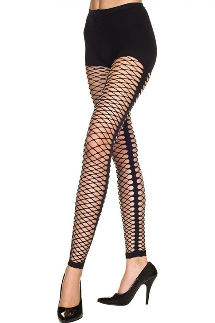 Music Legs Diamond-net-with-side-seam-spandex-leggings  Footles Panyhose 2018 | Pantyhose Library