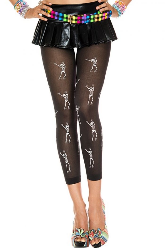 Music Legs Skeleton-print-leggings  Footles Panyhose 2018 | Pantyhose Library