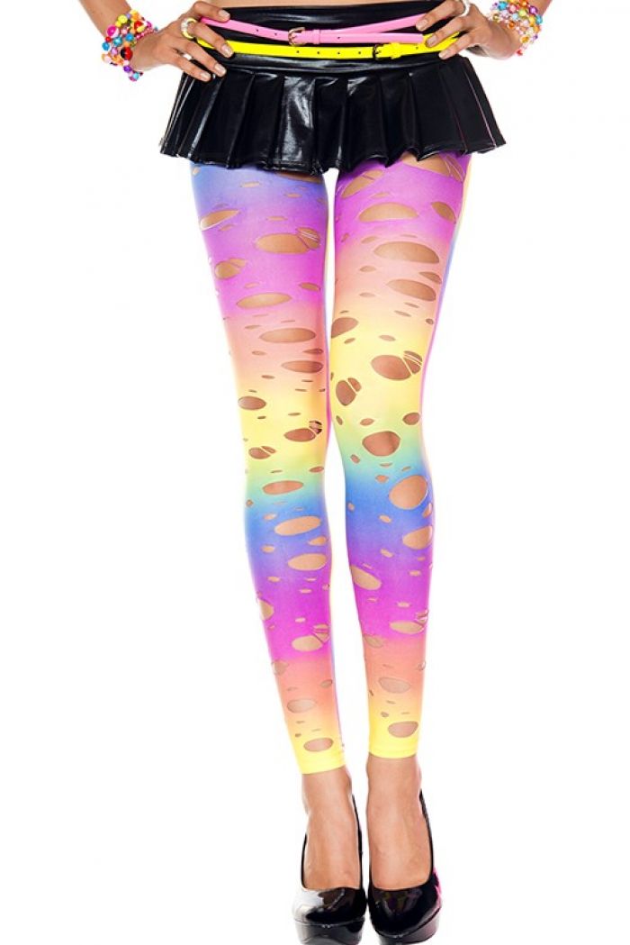 Music Legs Tattered-rainbow-leggings  Footles Panyhose 2018 | Pantyhose Library