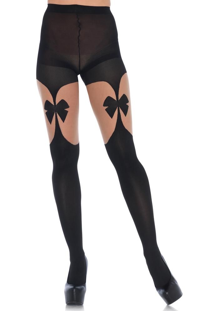 Leg Avenue Illusion-bow-garterbelt-tights  Tights Catalog 2018 | Pantyhose Library