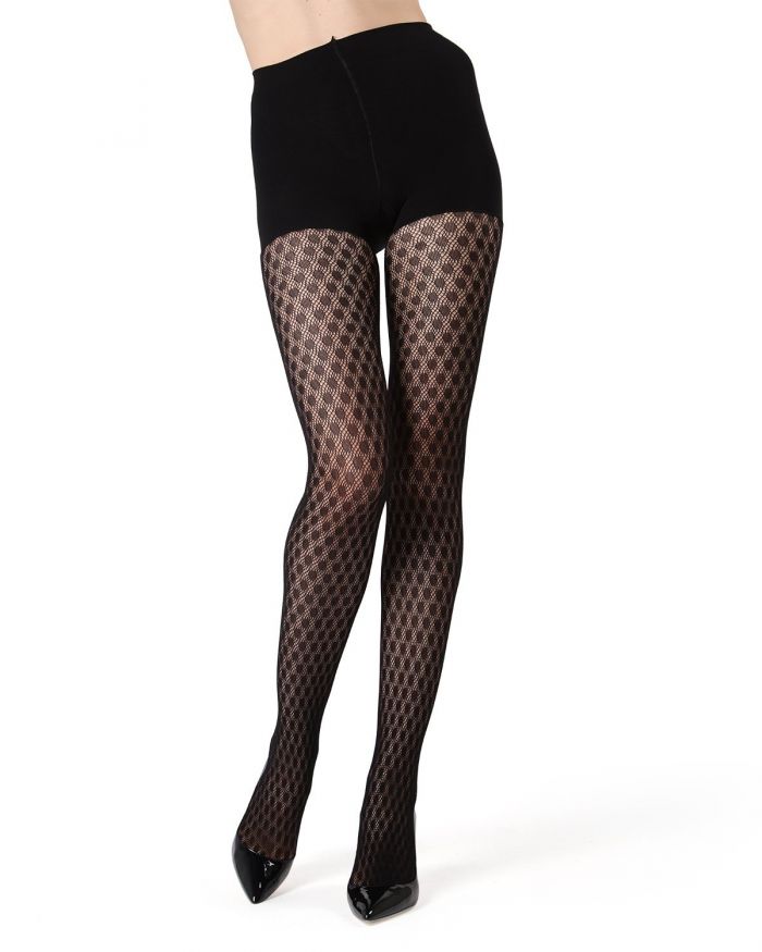 Memoi Fishnet Tights 2018 Mo-377-black-front-web  Hosiery Catalog 2018 | Pantyhose Library